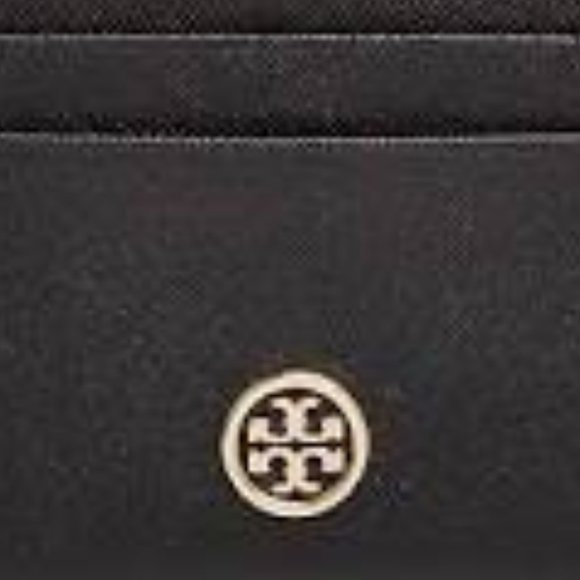 Tory Burch Robinson Black leather Card Case - Picture 2 of 2